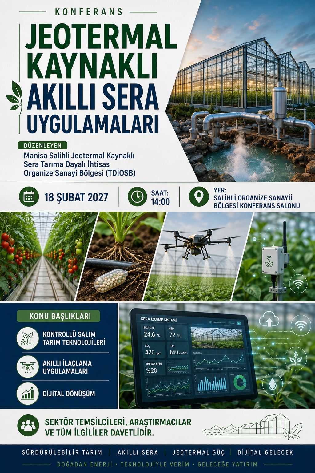 Jeotermal Kaynaklı Akıllı Sera Uygulamaları etkinlik posteri